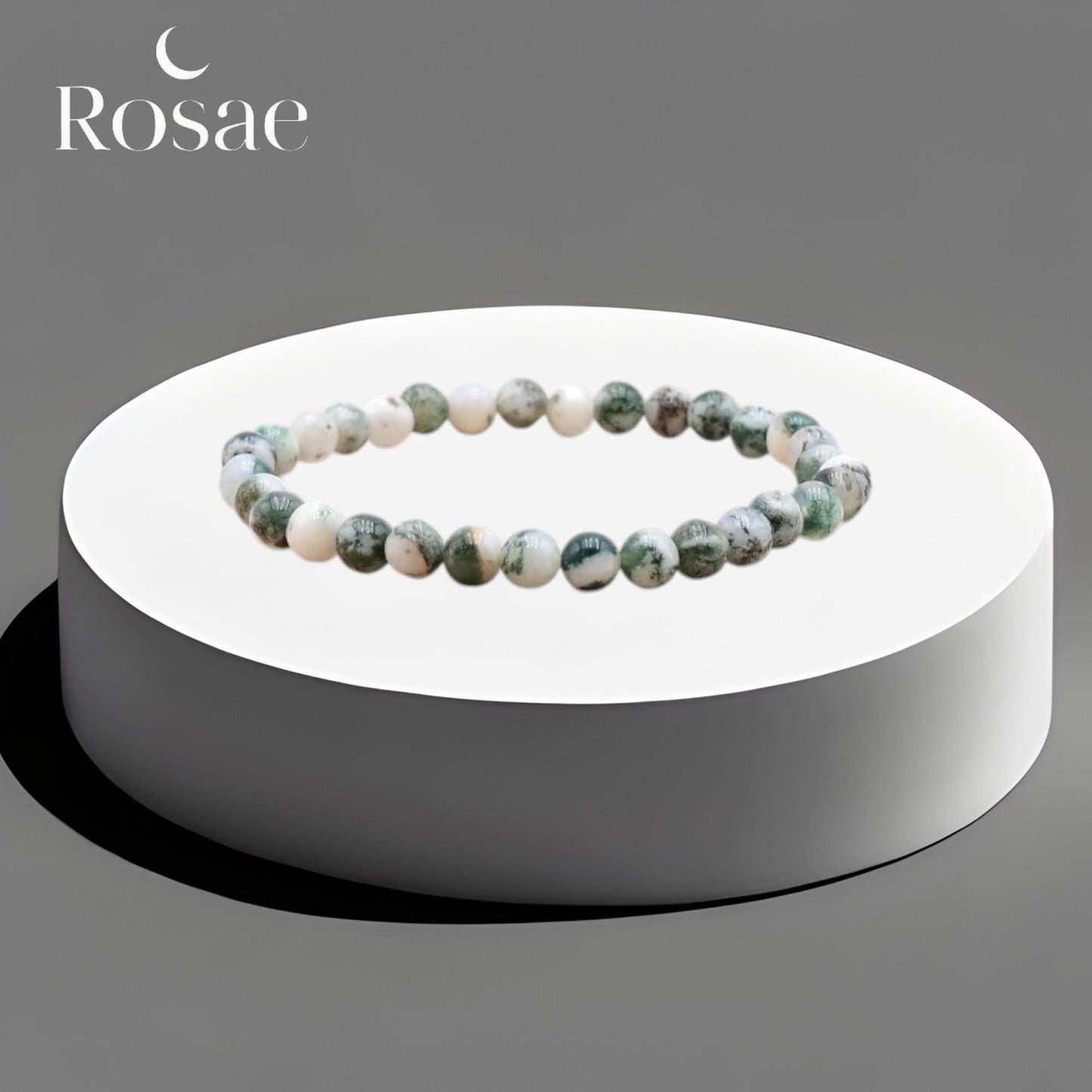 Bracelet Agate Arbre 6 mm – Sérénité, Énergie Positive & Pierre Naturelle