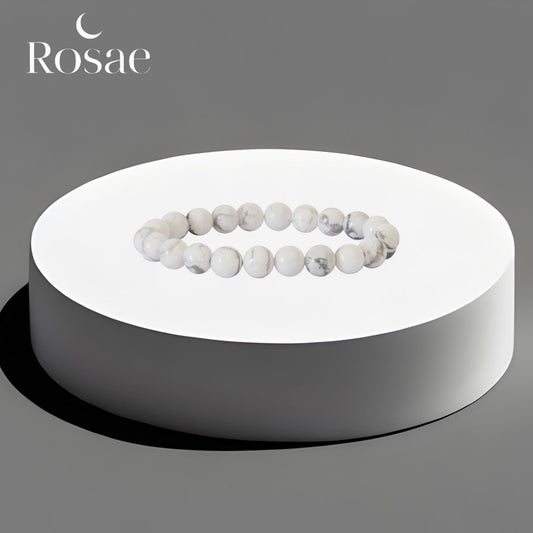 Bracelet Howlite Blanche 8 mm – Pierre d’Apaisement, Sérénité & Équilibre Émotionnel