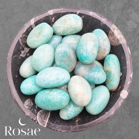 Pierre Roulée Amazonite du Pérou 30 à 40 mm, Pierre de Douceur et d’Expression, Lithothérapie et Harmonie Émotionnelle