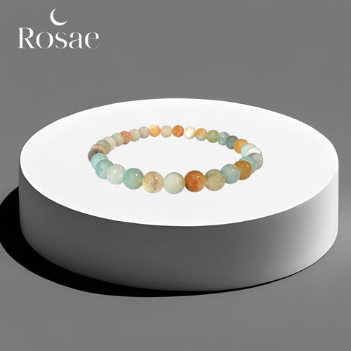Bracelet Amazonite Brésil Multicolore 6 mm – Sérénité, Énergie Positive & Pierre Naturelle