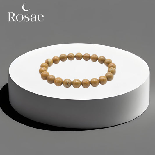 Bracelet Bois Fossile 8 mm – Ancrage, Énergie Positive & Pierre Naturelle